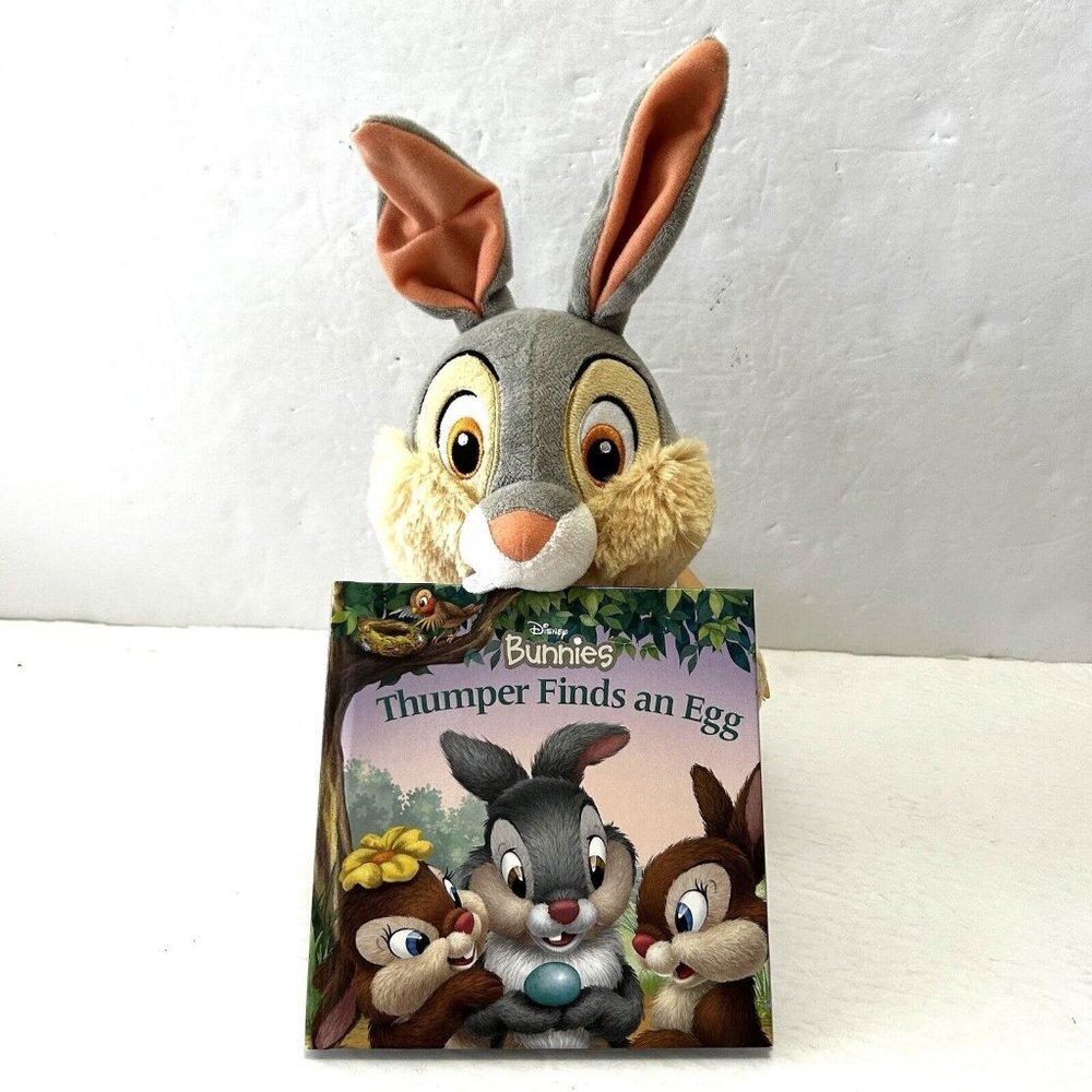 New Disney Bunnies Rabbit Thumper Finds An Egg 12" Plush Book Easter kohls cares